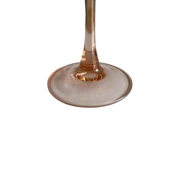 Luminarc France Pink Stem Wine Glasses Set of 4 Blush Footed Vintage Barware - Picture 6 of 7